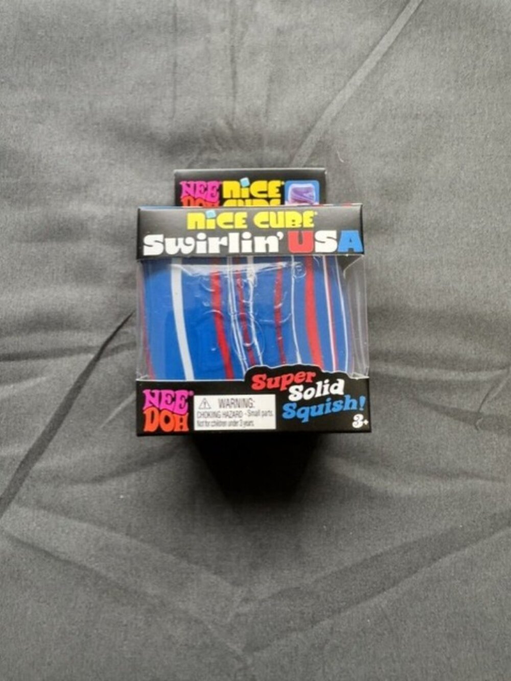 Needoh Nice Cube Swirlin USA  Lines Up and Down Pattern - Rare